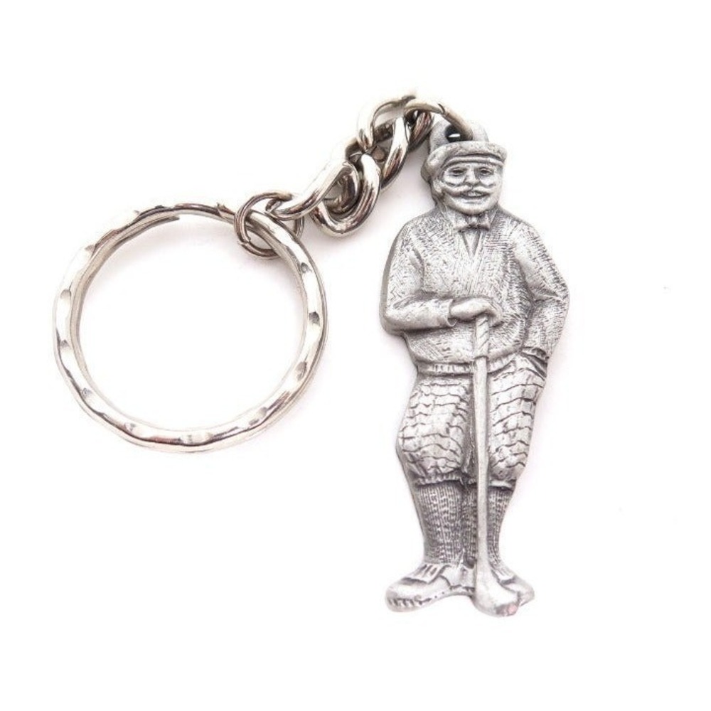 Vintage I love Golf Keychain‎ Silver Toned Pewter
